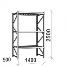 Lagerhylla startsektion 2500x1400x900 600kg/hyllplan,3 hyllor