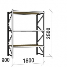 Lagerhylla startsektion 2500x1800x900 480kg/hyllplan,3 hyllor, spånskiva