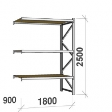 Lagerhylla följesektion 2500x1800x900 480kg/hyllplan 3 hyllor, spånskiva