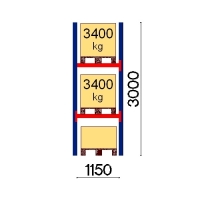 Pallställ startsektion 3000x1150 3400kg/3 pallar