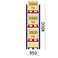 Pallställ startsektion 4500x950 3500kg/4 pallar