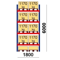 Pallställ startsektion 6000x1800 1170kg/10 pallar