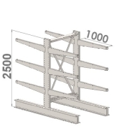 Grenställ startsektion 2500x1500x2x1000,12 x arm