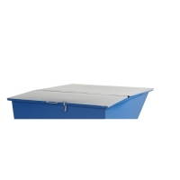 Flat lid for tipping container 2500 l, grey