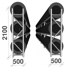 Tyre racking for a 40-foot container/2x11950 mm