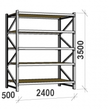 Starter bay 3500x2400x500 300kg/level,5 levels with chipboard MAXI