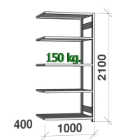 Extension bay 2100x1000x400 150kg/shelf,5 shelves