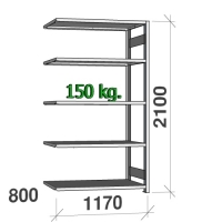 Extension bay 2100x1170x800 150kg/shelf,5 shelves