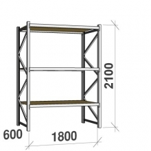 Lagerhylla startsektion 2100x1800x600 480kg/hyllplan,3 hyllor, spånskiva