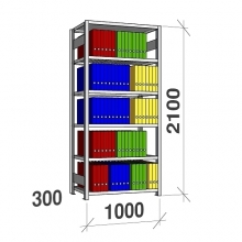 Starter bay 2100x1000x300, used, 6 shelves