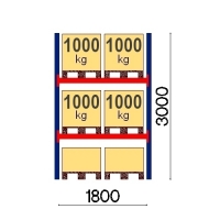 Pallställ startsektion 3000x1800 1000kg/6 pallar OPTIMA