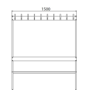 Double bench 1700x1500x770 20 hook rail