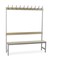 Single bench 1700x900x400 with 6 hook rail