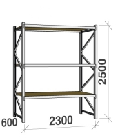 Starter bay 2500x2300x600 350kg/level,3 levels with chipboard