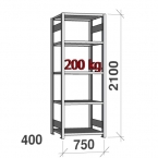 Starter bay 2100x750x400 200kg/shelf,5 shelves