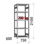 Starter bay 2100x750x600 200kg/shelf,5 shelves