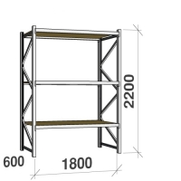 Lagerhylla startsektion 2200x1800x600 480kg/hyllplan,3 hyllor, spånskiva