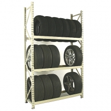 Däckställ startsektion 2500x1400x500, 3 hyllplan,600kg/plan