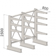 Enkelsidigt grenställ 3 st Pelare, 12 st Arm 800 mm/2500Hx3000Bx800D