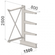 Grenställ följesektion 2500x1500x800,3 x arm