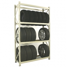 Däckställ startsektion 2500x1400x500, 4 hyllplan,600kg/plan