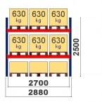 Starter Bay 2500x2700 630kg/pallet, 9 EUR pallets
