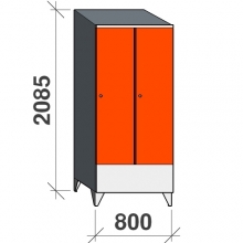 Skåp 2x400, 2085x800x545 kort dörr, sluttande topp