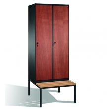 2-door locker with bench, 2090x810x815, MDF doors