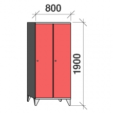 Locker 2x400, 1900x800x545, long door