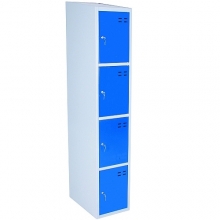 Storage locker, blue/grey 4 compartments 1920x350x550