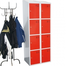 Storage locker, red/grey 8 compartments 1920x700x550