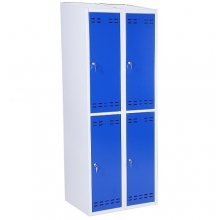 Clothing cabinet, blue/grey 4 doors 1920x700x550