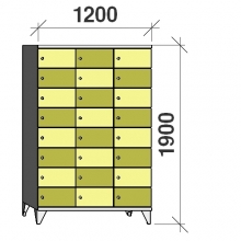 8-Tier locker, 24 doors, 1900x1200x545 mm