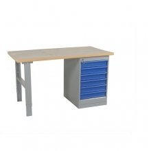 Worktable w. draw. 6 draw. 2000x800 mm, oak