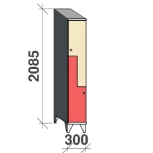 Z-locker 2085x300x545, 2 doors with sloping top