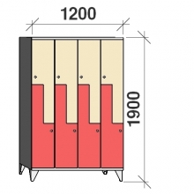 Z- Metallskåp, 8 dörrar, 1900x1200x545